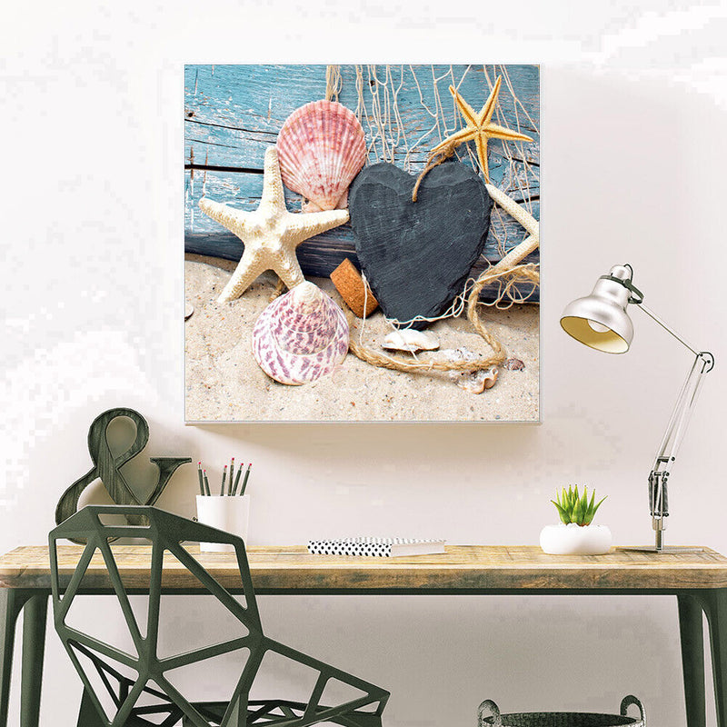 5D Full Round Diamond Painting Seashore Shells Rhinestone Mosaic Home Wall Decor