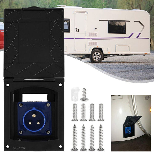 With Cover Camper van Socket Flush Replacement Sockets Mains Hook Up Socket