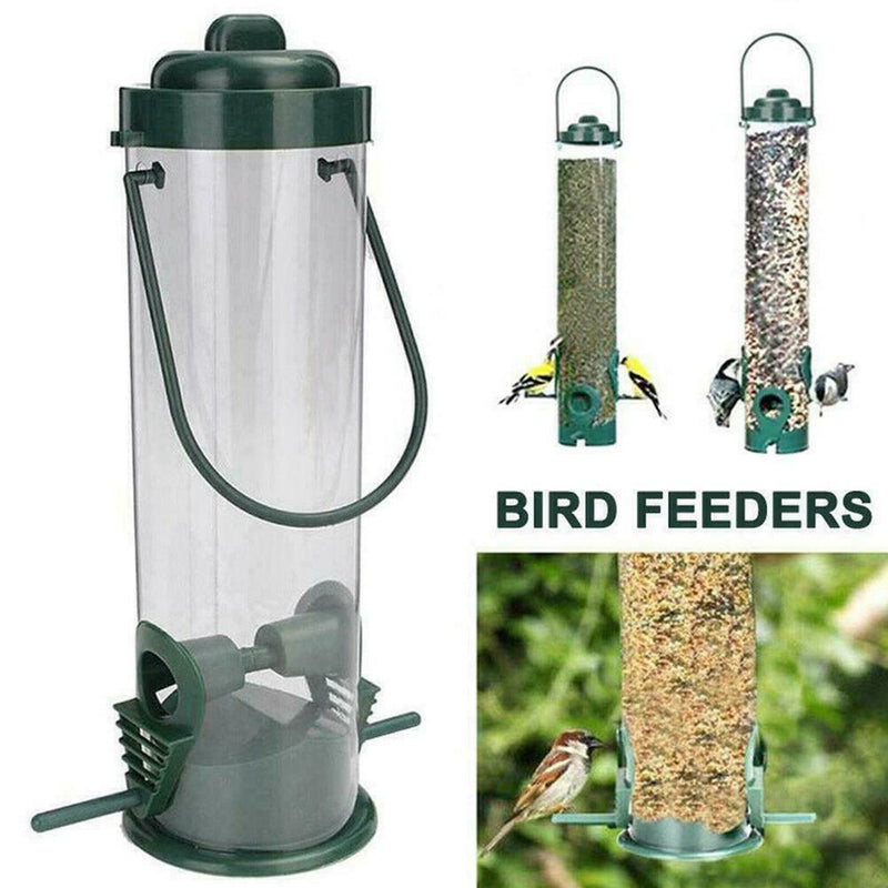 Hanging Wild Bird Feeder Squirrel Proof Container Hanger Outdoor Plastic S2E3