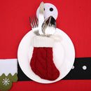 6pcs/Set Christmas Tableware Cover Spoon Fork Knitwear Sock Storage Decor Newly