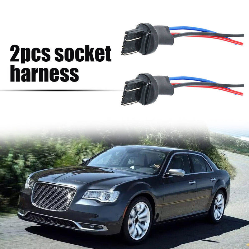 2pcs 7443 T20 Bulb Connector Male Adapter for Automotive Turn Signal Bulb Socket