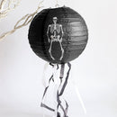 Black Skeleton Paper Lanterns Reusable for Hanging Pendant Horror Props (20