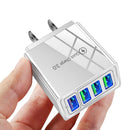 QC3.0 4USB Fast Charger Adapter EU US UK Plug 5.1A Mobile Phone Charging Head