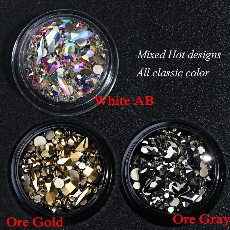 Diamond Bottom Crystal Glitter Glass Nail Art Rhinestones Flatback Rhinestone