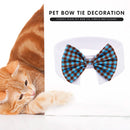 Pet Dog Cat Lattice Bow Tie Necklace Adjustable Strap Puppy Kitten Necklace Necklace