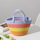 Rainbow Straw Women Handbag Cotton Straw Beach Summer Top-Handle Bag (S)