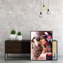 DIY Hand Painted Paint By Numbers Oil Canvas Pictures Aboriginal Girl Wolf Kit