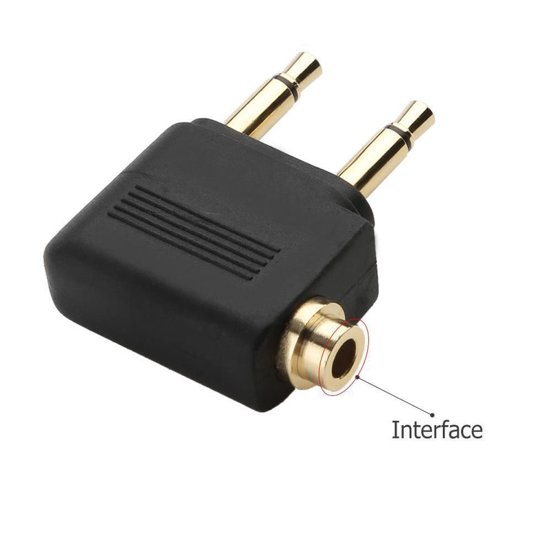 3.5mm Jack Audio Adapter for Airplane Travel Earphone Headphone (2pcs) Newly