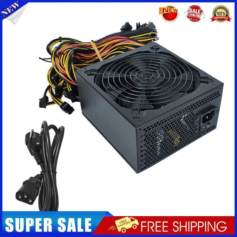 ATX 1800W Miner Power Supply with Cable Support 8 Graphics Card 220V Power