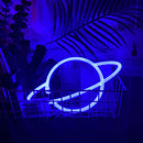 Elliptical Planet Shaped Sign Neon Lamp LED Dual Use Night Light Decor (B) Newly