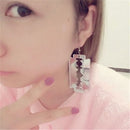 Fashion Hip Hop Gothic Dangle Rock Ear Studs Blade Drop Earrings Acrylic Punk
