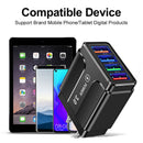 3.1A 4 USB Port Butterfly Illuminated Wall Charger Adapter (US Black)