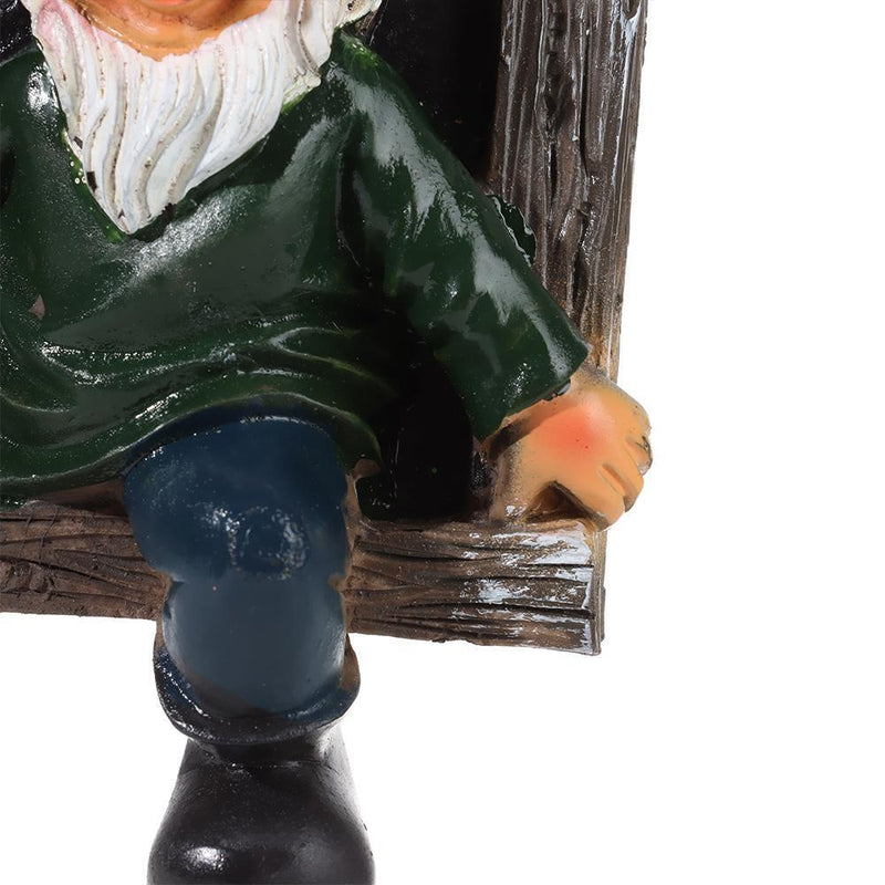 Yard Wall Art Garden Decoration Elf Gnome Window Dwarf Statue Tree Sculpture