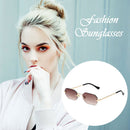 Women Sunglasses Fashion Girl Rectangular Sunscreen Goggles (Gradually Tea)
