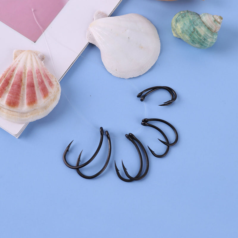 Fishing Hooks Kit, High Carbon Steel Sharp Carp Fish Hooks with Barbs, Set of 20