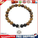 Fashion Women Tiger Eye Stone Flower Pendant Strand Bracelet Jewelry Gift
