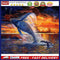 Whale Jumping out Water Oil Paint By Numbers Kit DIY Acrylic Painting on Canvas