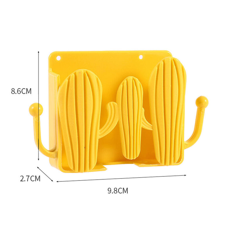 Punch Free Wall Storage Box Remote Control Phone Charging Holder (Yellow) Newly