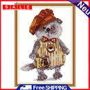 Animal Series Printed Cross Stitch Set DIY Embroidery 14CT Stamp Needlework Sets