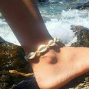 Women Girls Adjustable Cowrie Ankle Foot Chain Shell Bracelet Handmade Braided