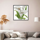 17x17cm Needlework Kit DIY Cross Stitch 14CT Stamped (H453 White Flower)