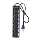7 Ports High Speed USB 2.0 Hub Splitter w/ON/OFF Switch for Laptop (Black)