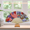 Independence Day Flower Flag Oil Paint Folding Fan By Number DIY Home Decorat