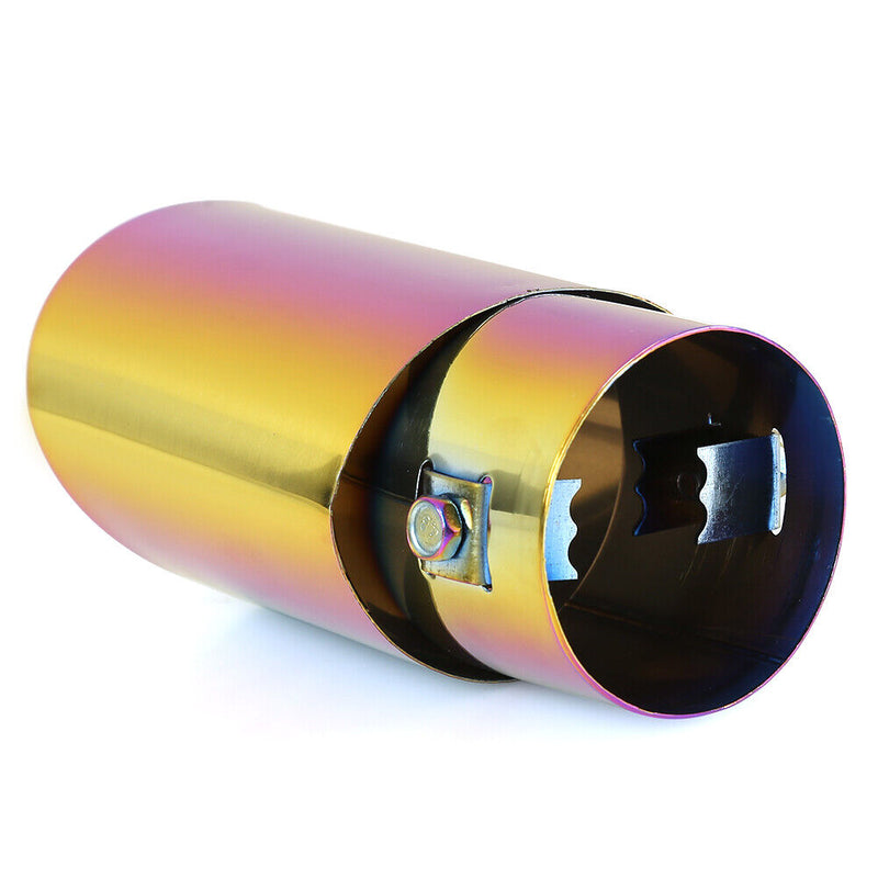 Burnt Multicolor Straight Stainless Steel Car Exhaust Tip Muffler Silencer Newly