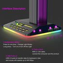 RGB Headphone Holder Rack 6 Monochrome Modes Gamer Headset Display Stand Newly