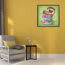 5D DIY Diamond Painting Full Square Drill Hedgehog in Cup Wall Decor Rhinestone