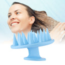 Silicone Shower Hair Wash Comb Brush Head Scalp Massage Brush (Dark Blue) Newly