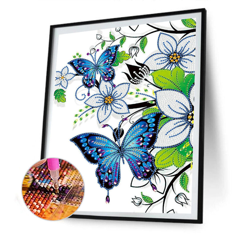 Diamond Painting butterfly and flower Partial Special Drill Rhinestone Kit Newly