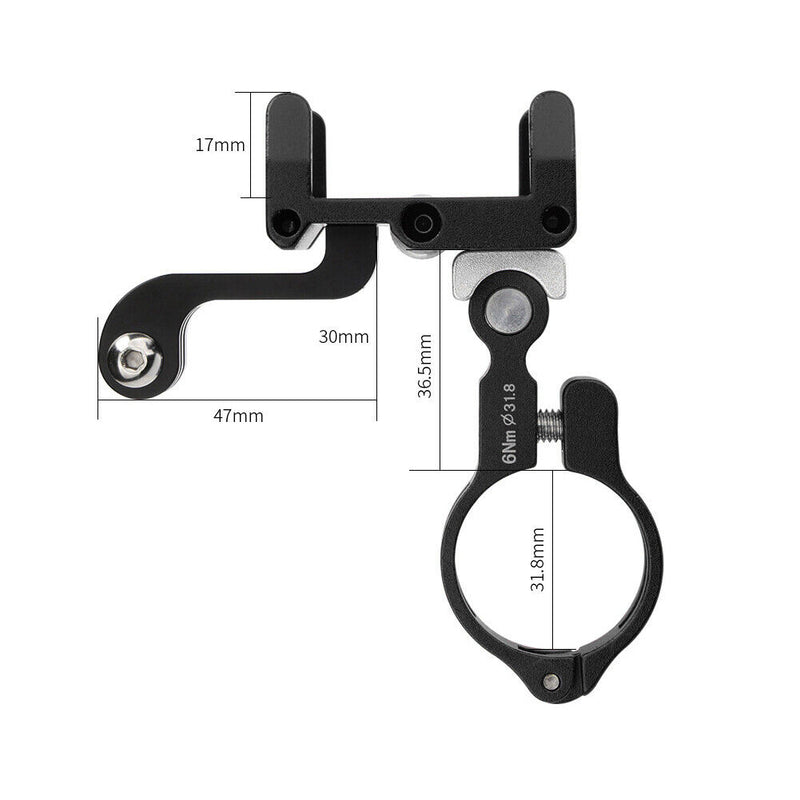 Bicycle Scooter Phone Holder Aluminum Motorcycle Camera Stand Rack (Black) Newly