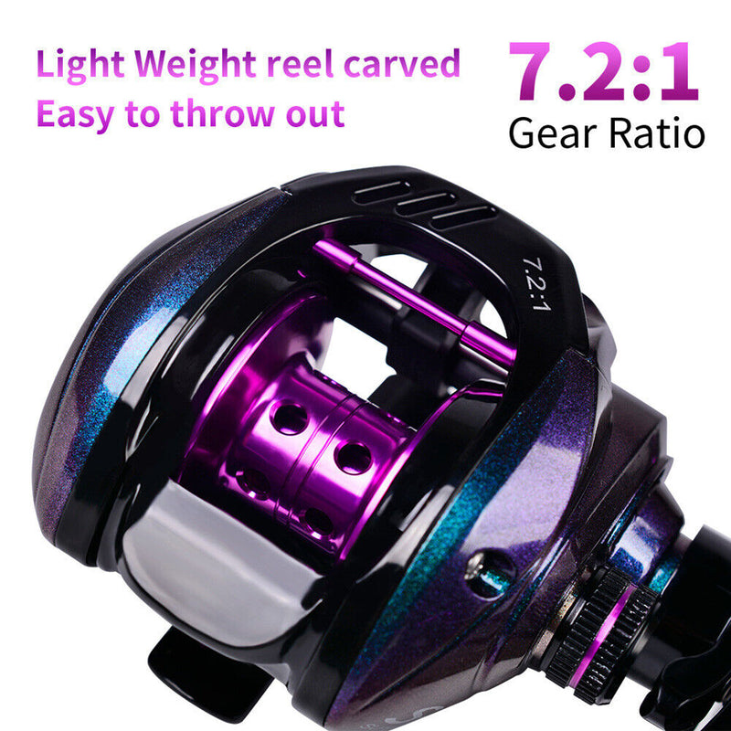 Metal Baitcasting Reel 4+1 Bearings 7.2/1 Gear Ratio Long Casting Fishing Reels