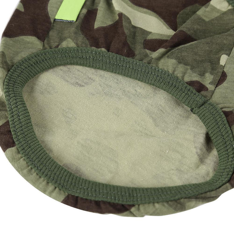 Camouflage Pet Shirt Clothes Spring Summer Dog Puppy Vest Outfit(Green/M)