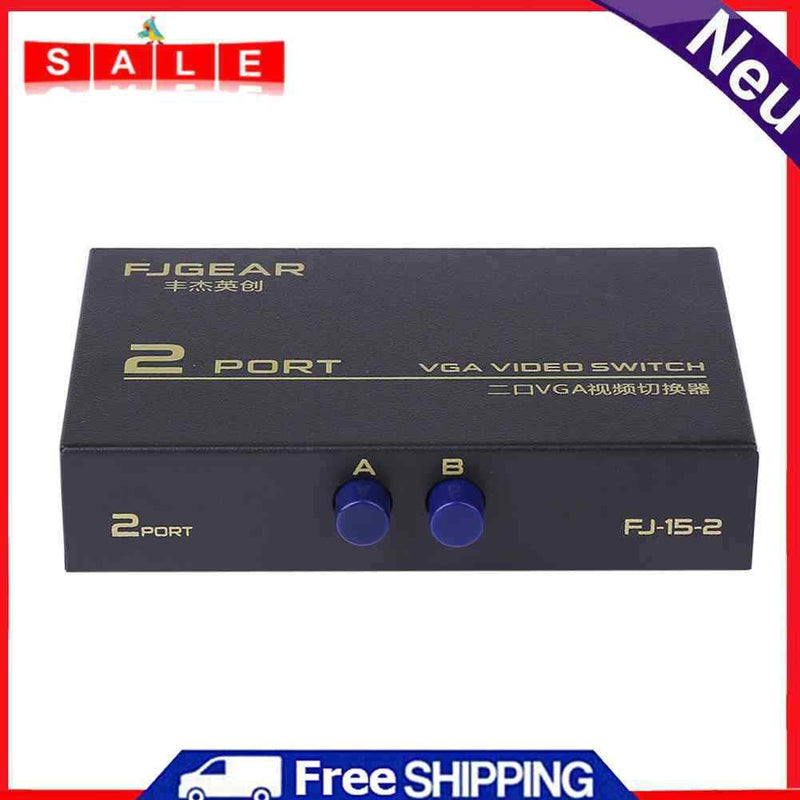 1 to 2 Monitor Switch 130MHz 2 Port Monitor Switch VGA SVGA Video Splitter Bo
