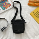 Women Canvas Shoulder Handbags Solid Casual Crossbody Phone Pouch (Black)