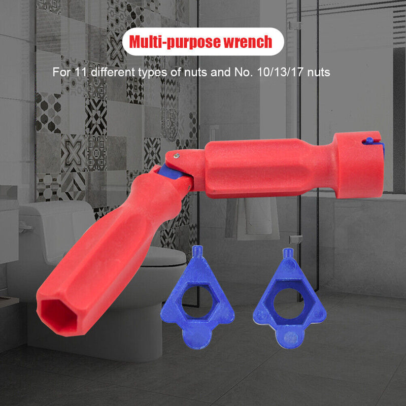 Plastic 10/13/17mm Toilet Seat Installation Wrench Spanner Repairing Tools Newly