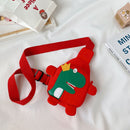 Kids Chest Bag Cute Fanny Cartoon Cross-body Money Pouch (Red Dinosaur)