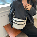 Women Crossbody Bags Large Capacity Leather Hit Color Ladies Saddle Handbags