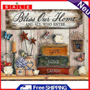 11CT Full Cross Stitch Bless Our Home Counted DIY Wall Crafts Home Decorations