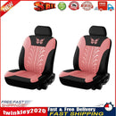 Car Seat Cover Set Butterfly Pattern PU Leather for 2 Bucket Seats (Pink) Newly