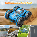 2.4GHz 4WD RC Stunt Car Boat Toys Double Sided Amphibious Vehicles (Blue)