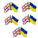 5PCS Ukraine UK Ukrainian Diplomat Brooch Flag Lapel Pin Badge STOP WAR