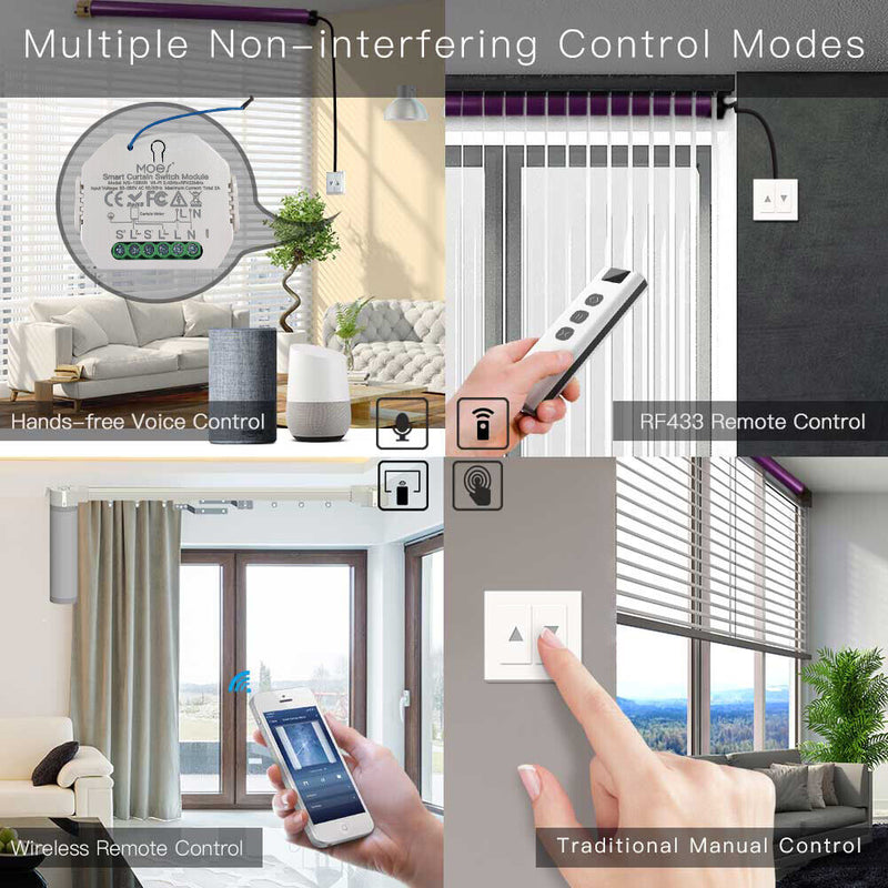 90-250V Smart Voice Control Roller Shutter Blinds Motor WiFi Curtain Switch