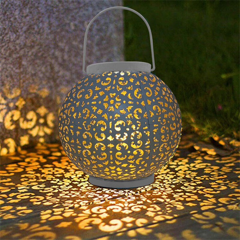 Creative Hollow Ball Solar LED Lantern Light Garden Yard Pathway Lighting Lamp
