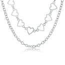 Party Jewelry Women Men Collar Punk Choker Long Chain Hollow Heart Necklace