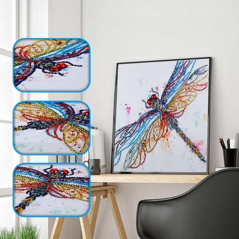5D DIY Special Shaped Diamond Painting Dragonfly Cross Stitch Embroidery