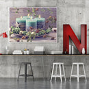 Oil Paint By Numbers Candle Frameless Picture Craft Kit for Home Living Room