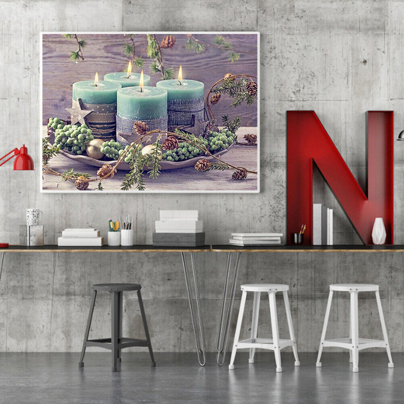 Oil Paint By Numbers Candle Frameless Picture Craft Kit for Home Living Room